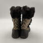 Womens Jennie Q522 Brown Tan Monogram Fur Trim Lace-Up Snow Boots Size 9 B image number 4