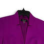 Womens Purple Long Sleeve Notch Lapel Kiss Front Blazer Size 6 image number 3