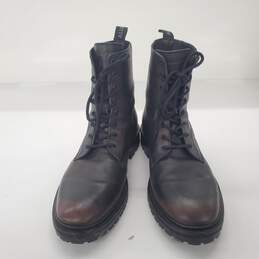 AllSaints Tobias Black Leather Lace Up Military Boots Women's Size 10.5 alternative image