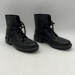Aquatalia Womens Black Leather High Top Lace-Up Combat Boots Size 8.5 alternative image