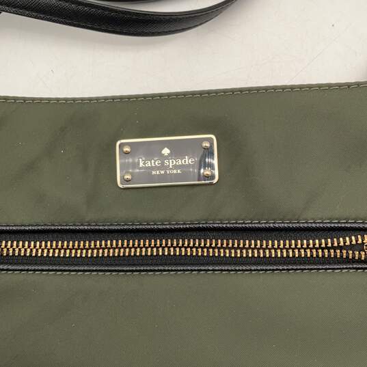 Kate Spade Womens Green Black Adjustable Strap Zipper Crossbody Bag image number 6