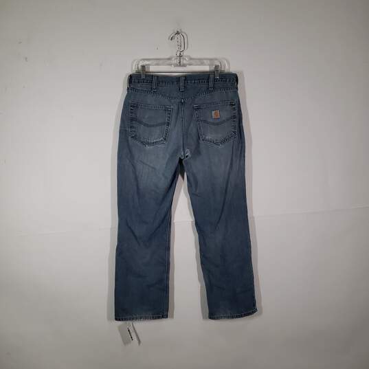 Womens Relaxed Fit Medium Wash Denim Straight Leg Jeans Size 34X30 image number 2