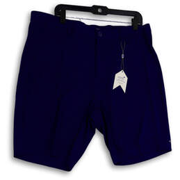 NWT Mens Blue Stretch Flat Front Slash Pocket Eagle Chino Shorts Size 38
