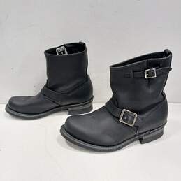 Frye Women's Engineer Black Leather Short Motorcycle Boots Size 8.5M alternative image