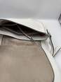Womens White Leather Inner Pockets Shoulder Strap Charm Crossbody Bag image number 4