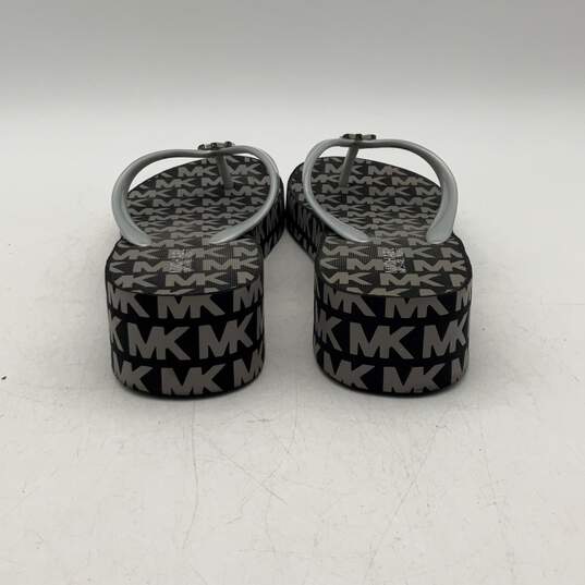 Michael Kors Womens Bedford Glam Black Gray Platform Flip Flop Sandals Size 8M image number 4