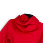 Womens Red Long Sleeve Kangaroo Pocket Drawstring Pullover Hoodie Size S image number 4