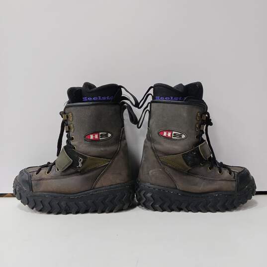 Black Heelside Snowboarding Boots Size 9 image number 4