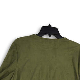 NWT Womens Green V-Neck Bell Sleeve Pullover Blouse Top Size 2 alternative image