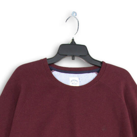 Mens Maroon Long Sleeve Crew Neck Classic Pullover Sweatshirt Size XXL image number 3