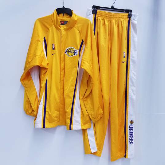 Nike Los Angeles Lakers Gold Warm-Up Suit Size. L (Tall) image number 1