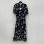 NWT Womens Blue Floral Belted Short Sleeve V-Neck Ruffled Wrap Dress Sz XXL image number 1
