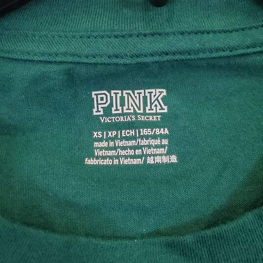Pink Women Green L/S Graphic T-Shirt sz XS image number 3