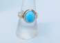 Romantic 925 Sterling Silver Moon Stone Bead Accent Pendant Chain Necklace & Larimar Cabochon Ring 17.1g image number 3