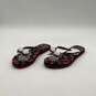 NIB Womens Nova S080014 Black Red Chili Pepper Print Flip Flop Sandals 8 M image number 3