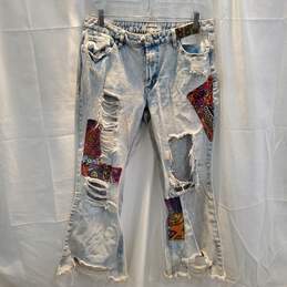Vintage Almost Famous Patchwork Distressed Jeans Size 13