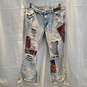 Vintage Almost Famous Patchwork Distressed Jeans Size 13 image number 1