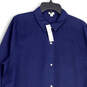 NWT Womens Blue Pointed Collar Long Sleeve Button-Up Shirt Size XXL image number 3
