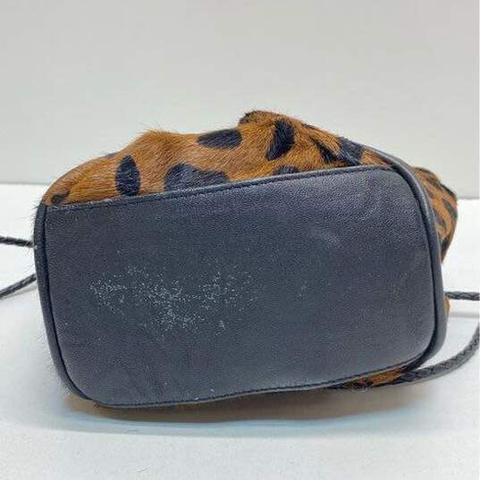 Jesslyn Blake Leather Cow Hair Leopard Print Pouch Shoulder Bag image number 8