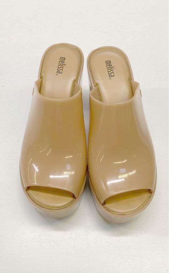 Melissa Posh Jelly Beige Platform Block Heel Sandals Women's Size 8 image number 5