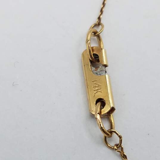 14K Gold FW Pearl Pendant Necklace Damage 2.0g image number 5