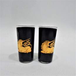 MCM Mid Century Modern Culver Unicorn Black Gold Highball Barware Drinking Tumblers Glasses alternative image