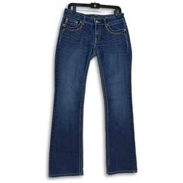 Miss Me Womens Blue Denim Medium Wash 5-Pocket Design Bootcut Jeans Size 29