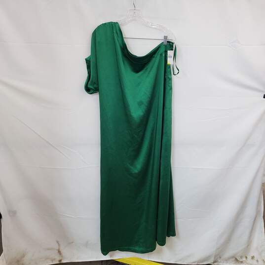 Porridge Clothing Green One Shoulder Long Evening Dress WM Size L NWT image number 2