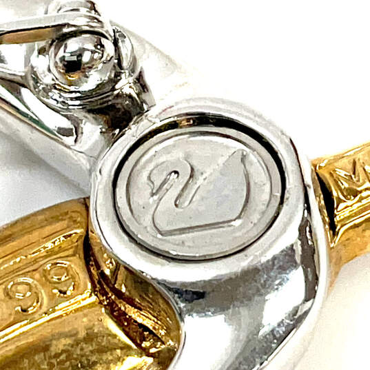 Designer Swarovski Gold-Tone Pave Crystal Flourish Stylized Bird Pin Brooch image number 4