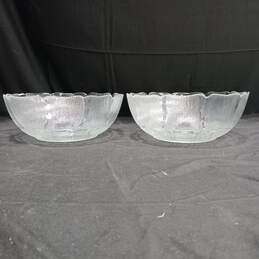Pair of Arcoroc France Fleur Glass Serving Bowls