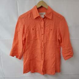 Max Mara Weekend Orange Button Up Shirt Women's SM
