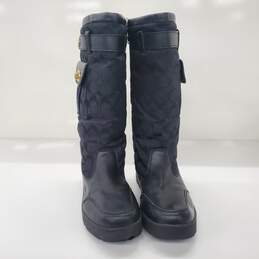 Coach Women's Signature Kayla Black Canvas Leather Trim Boots Size 9.5 w/COA alternative image