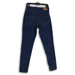 Womens Blue 5 Pockets Design Dark Wash Denim Skinny Jeans Size 30 alternative image