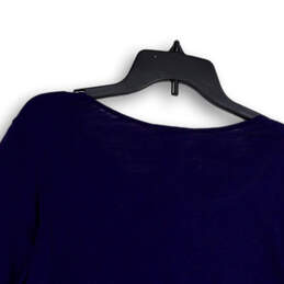 NWT Womens Blue Long Sleeve Scoop Neck Pullover Blouse Top Size M alternative image