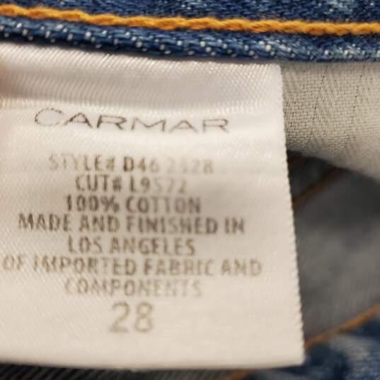 Carmar Women Blue Stone Washed High Waisted Jeans Sz 28 NWT image number 8