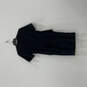 Womens Black Short Sleeve Round Neck Back Zip Formal Mini Dress Size 6 image number 2