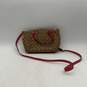 Womens Brown Pink Signature Print Bag Charm Crossbody Strap Satchel Handbag image number 2