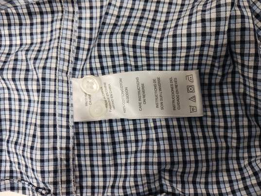 Men's Plaid Blue Button Up Shirt Size L image number 5