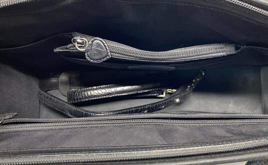 Brighton Snake Embossed Laptop Business Handbag Black image number 6