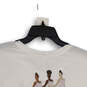 Womens White Crew Neck Short Sleeve Pullover Cropped T-Shirt Size XL image number 4