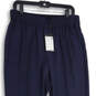 NWT Womens Navy Blue Elastic Waist Pull-On Straight Leg Ankle Pants Size M image number 3
