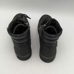 Mens Stealth D91642 Black Leather Round Toe Side Zip Biker Boot Size 10.5M alternative image