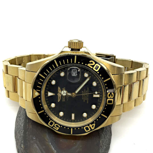 Designer Invicta Pro Diver Gold-Tone Dial Stainless Steel Analog Wristwatch image number 1