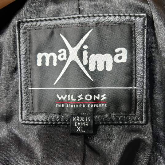 Maxima Wilson Men's Leather Jacket Size XL image number 4