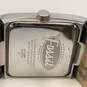 Designer Fossil JR9389 Silver-Tone Leather Strap Square Analog Wristwatch image number 4