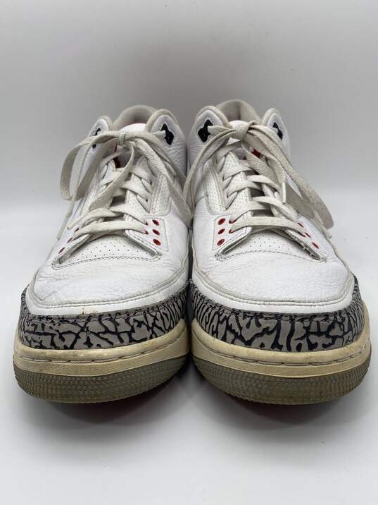 Authentic Mens Air Jordan 3 Retro 136064-116 White Sneaker Shoes Size 13 image number 1