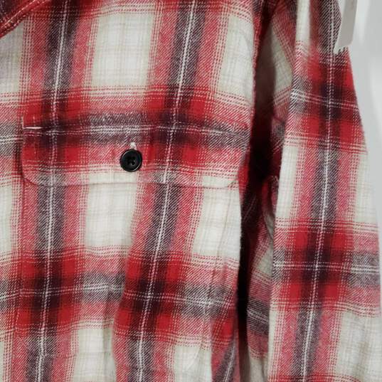 Mens Plaid Collared Long Sleeve Chest Pockets Button-Up Shirt Size Large image number 3