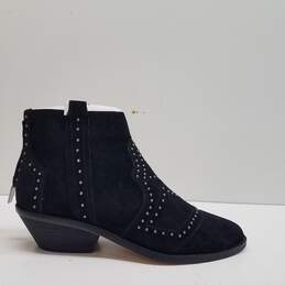 Vince Camuto Tamera Black Suede Studded Ankle Back Zip Western Boots Women's Size 7 W