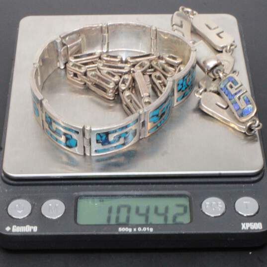 Assortment of 3 Taxco Sterling Silver Bracelets - 104.42g image number 6