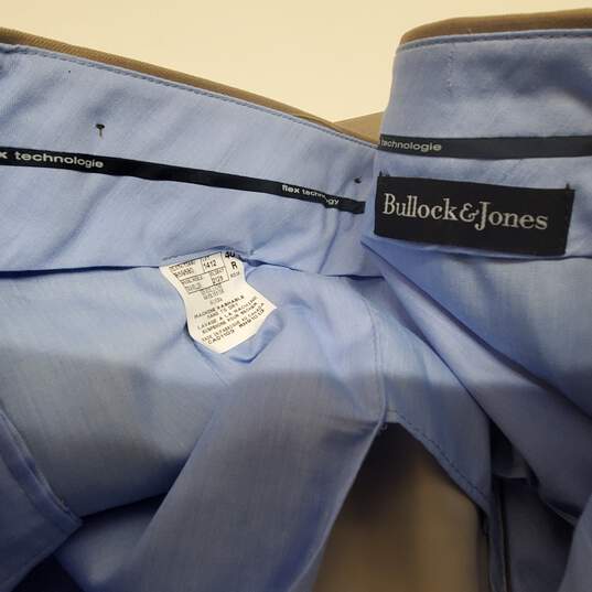 Mn Bullock & Jones Beige Dress Pants W/Flex Tech Sz 40R 32x40 image number 3